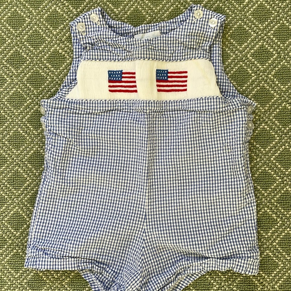 American Flag Gingham Shortall